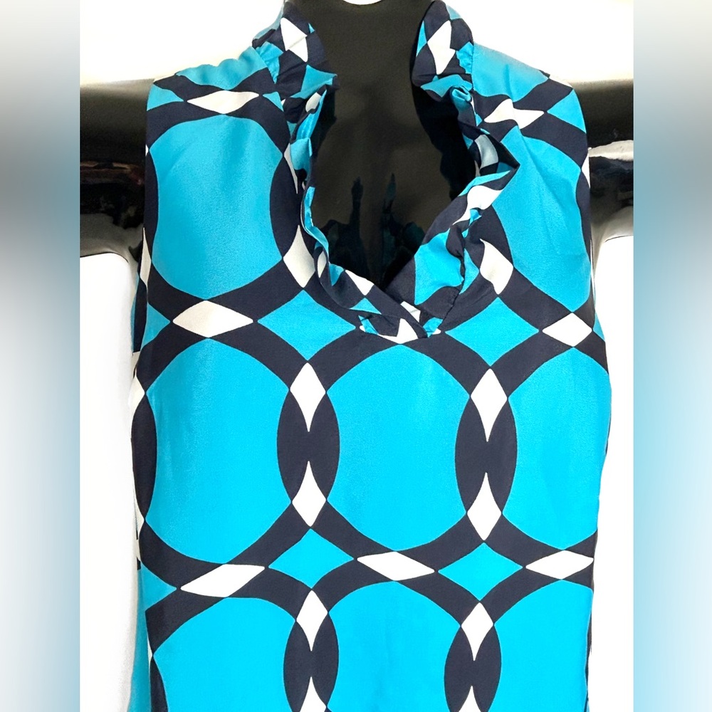 Turquoise Circle Print Mini Dress - Picture 5 of 12